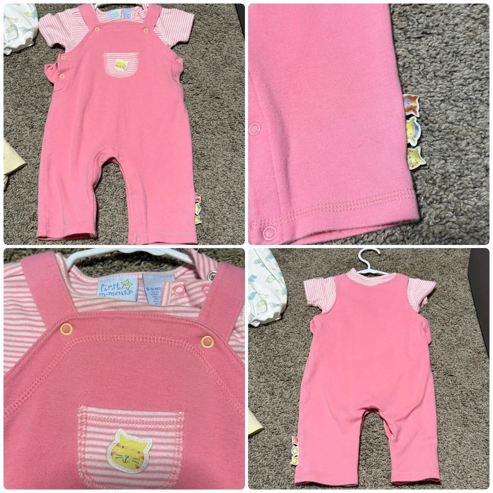 VTG Baby Girls Clothes Lot 6 Pieces 3-6M Carter's First Moments Dresses Romper